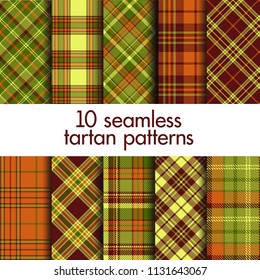 Set of seamless tartan patterns