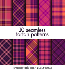 Set of seamless tartan patterns