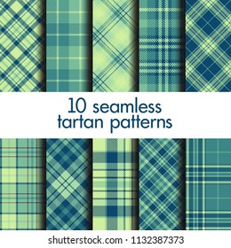 Set of seamless tartan patterns