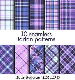 Set of seamless tartan patterns