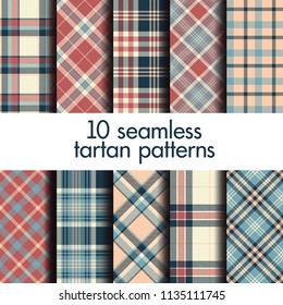Set of seamless tartan patterns