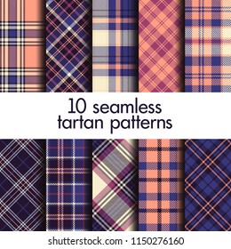 Set of seamless tartan patterns