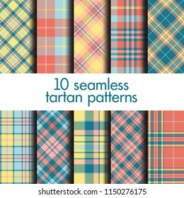 Set of seamless tartan patterns