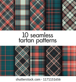 Set of seamless tartan patterns