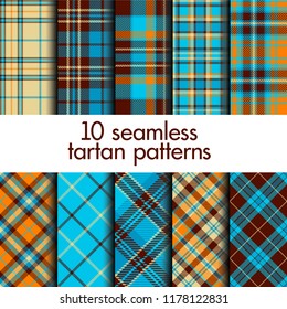 Set of seamless tartan patterns