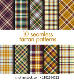 Set of seamless tartan patterns