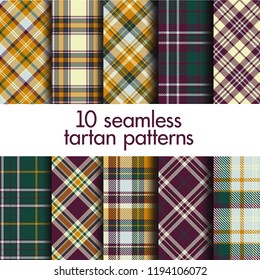 Set of seamless tartan patterns