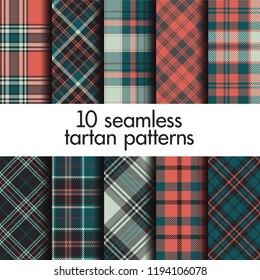 Set of seamless tartan patterns