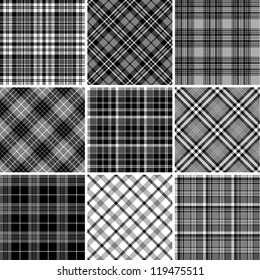 Set of seamless tartan patterns