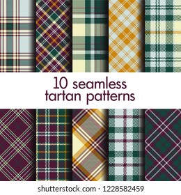 Set of seamless tartan patterns