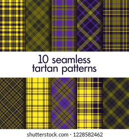 Set of seamless tartan patterns