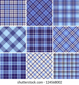 Set of seamless tartan patterns