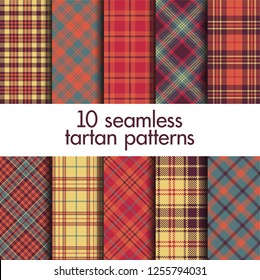 Set of seamless tartan patterns