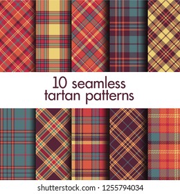 Satz nahtloser Tartan-Muster