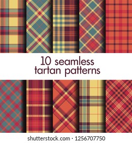 Set of seamless tartan patterns