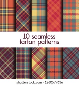 Set of seamless tartan patterns
