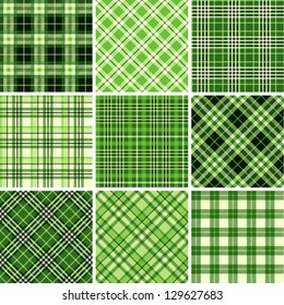 Set of seamless tartan patterns