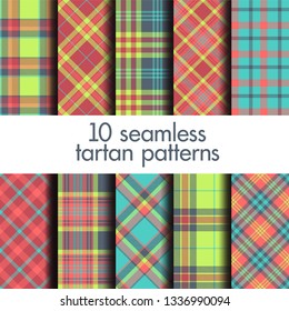 Set of seamless tartan patterns