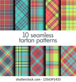 Set of seamless tartan patterns