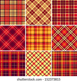 Set of seamless tartan patterns