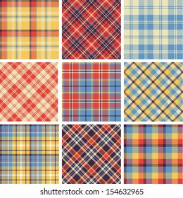 Set of seamless tartan patterns