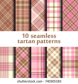 Set of seamless tartan patterns