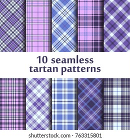 Set of seamless tartan patterns