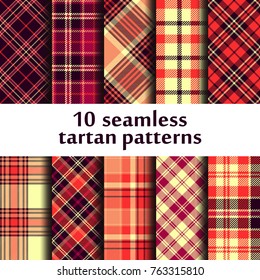 Set of seamless tartan patterns