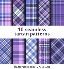 Set of seamless tartan patterns