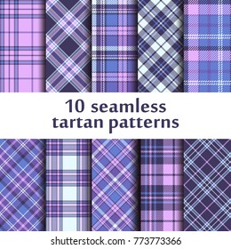 Set of seamless tartan patterns
