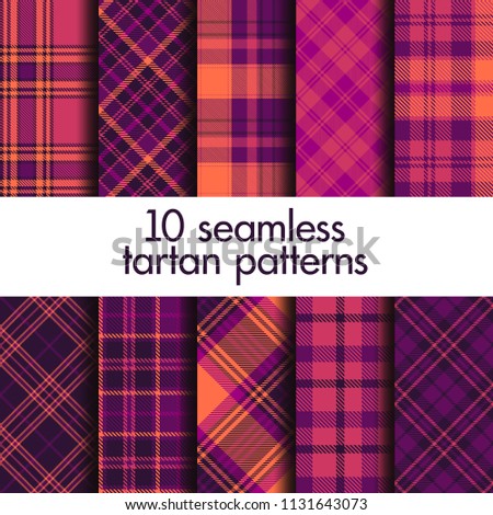 Set of seamless tartan patterns