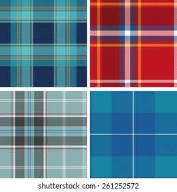Set of seamless tartan patterns for design