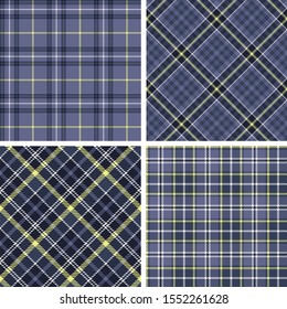 Set of seamless tartan vector patterns