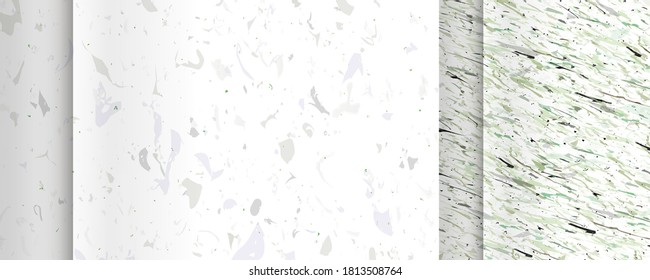 Set seamless terrazzo patterns. Pattern for ceramics marble natural stone. Vector stock illustration textured shapes in vibrant