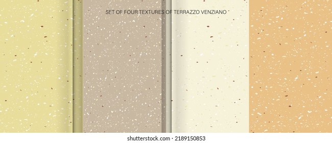 Set seamless terrazzo patterns. Pattern for ceramics marble natural stone. Vector stock illustration textureds