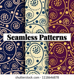 Set seamless texture, endless pattern, tribal style ethnic elements paisley . Vector  traditional  ornament