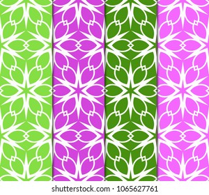 Set of Seamless texture of floral ornament. Vector illustration. For the interior design, printing, web and textile.