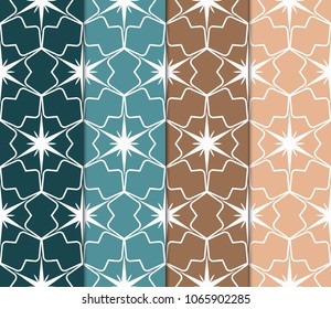 Set of Seamless texture of floral ornament. Vector illustration. For the interior design, printing, web and textile.