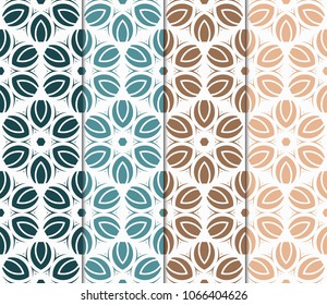 Set of Seamless texture of floral ornament. Vector illustration. For the interior design, printing, web and textile