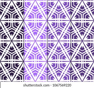 Set of Seamless texture of floral ornament. Vector illustration. For the interior design, printing, web and textile.