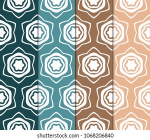 Set of Seamless texture of floral ornament. Vector illustration. For the interior design, printing, web and textile.