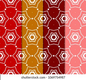 Set of Seamless texture of floral ornament. Vector illustration. For the interior design, printing, web and textile