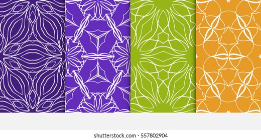set of Seamless texture of floral ornament. Vector illustration. For design, printing, web and textile. color.