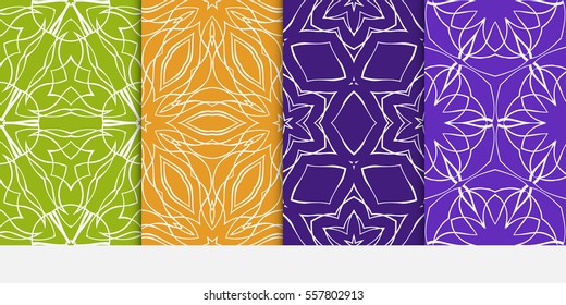set of Seamless texture of floral ornament. Vector illustration. For design, printing, web and textile. color.
