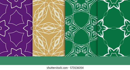 set of Seamless texture of floral ornament. Vector illustration. For the interior design, printing, web and textile