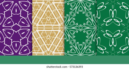 set of Seamless texture of floral ornament. Vector illustration. For the interior design, printing, web and textile