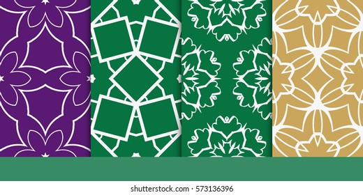 set of Seamless texture of floral ornament. Vector illustration. For the interior design, printing, web and textile