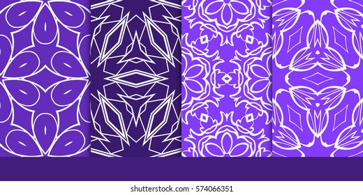 set of Seamless texture of floral ornament. Vector illustration. For the interior design, printing, web and textile