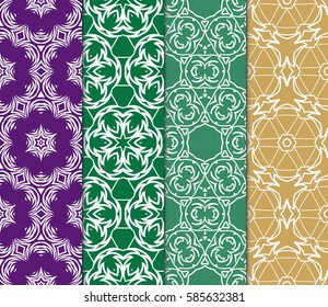 set of Seamless texture of floral ornament. Vector illustration. For the interior design, printing, web and textile