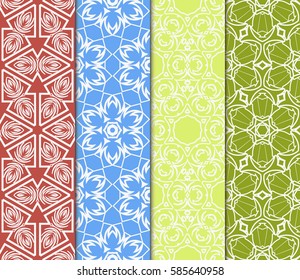 set of Seamless texture of floral ornament. Vector illustration. For the interior design, printing, web and textile